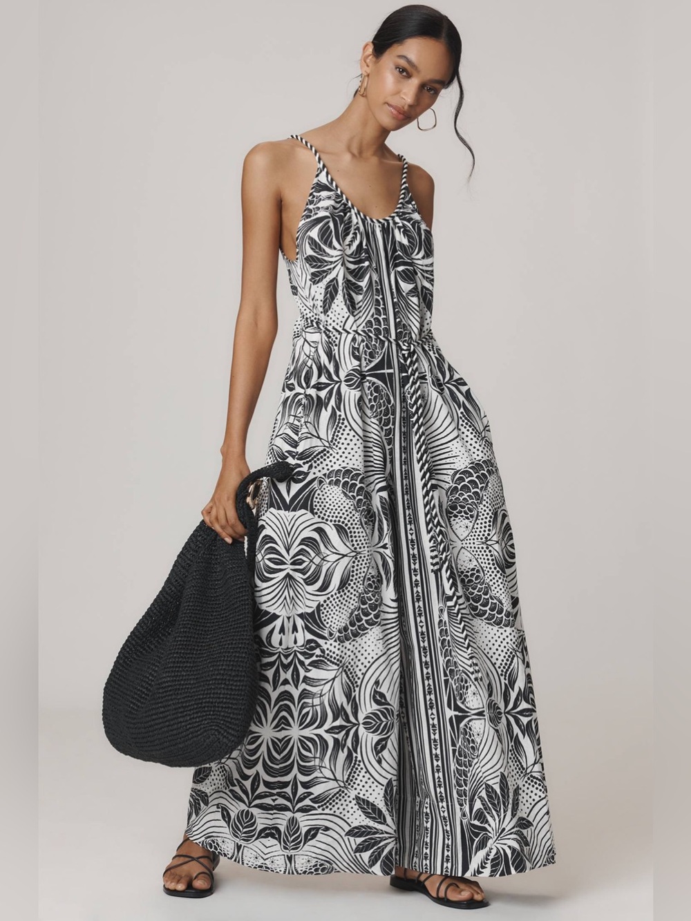 NWT Farm Rio Monochrome Elegance Scarf Jumpsuit - size small